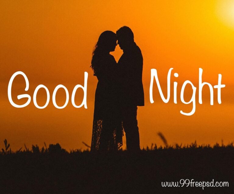 Romantic Love Good night Images with Love couple and sunset