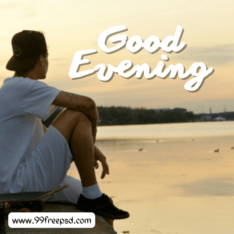 Good-evening-image-for-whatsapp-alone-boy-sitting-and-looking-at-sunset-and-water