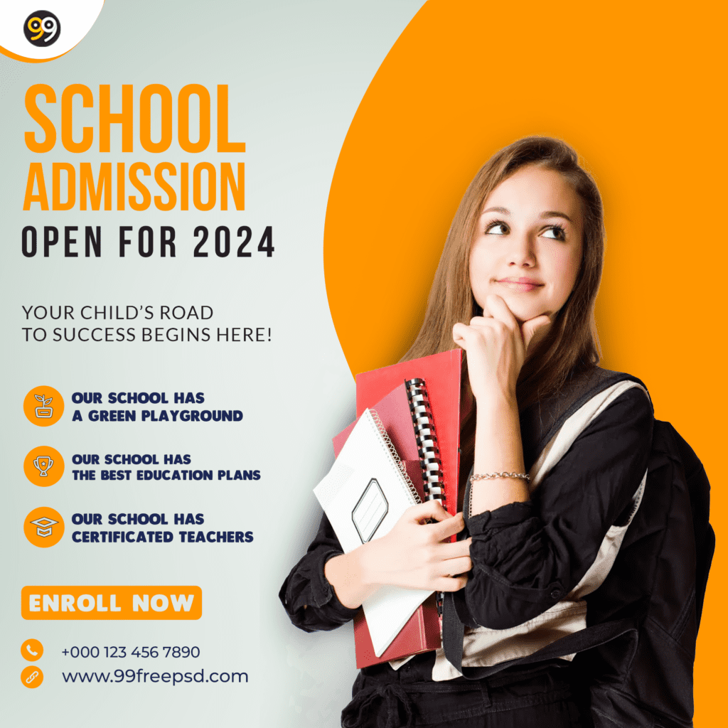 School Admission banner psd template