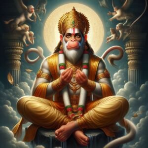 Hanuman ji photo sitting in meditation