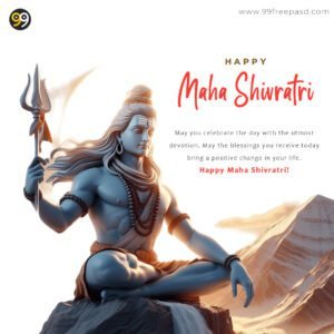 Happy Mahashivratri image and psd photoshop template with wishes
