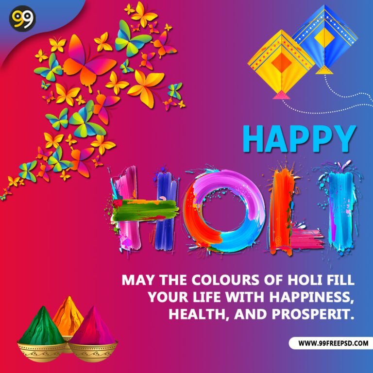 Free Download Holi banner Card Design Psd Template and Image