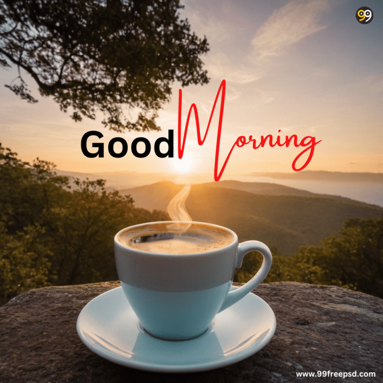Good Morning Image With Cup of Coffee and Nature In Background