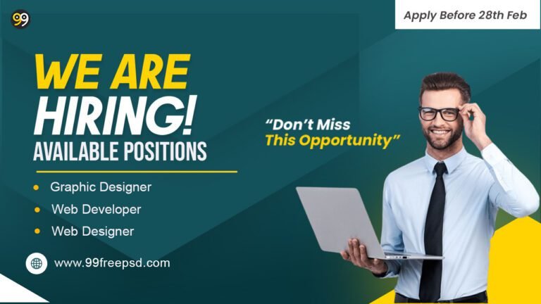 Graphic Designer Now Hiring Banner PSD Template Free Download