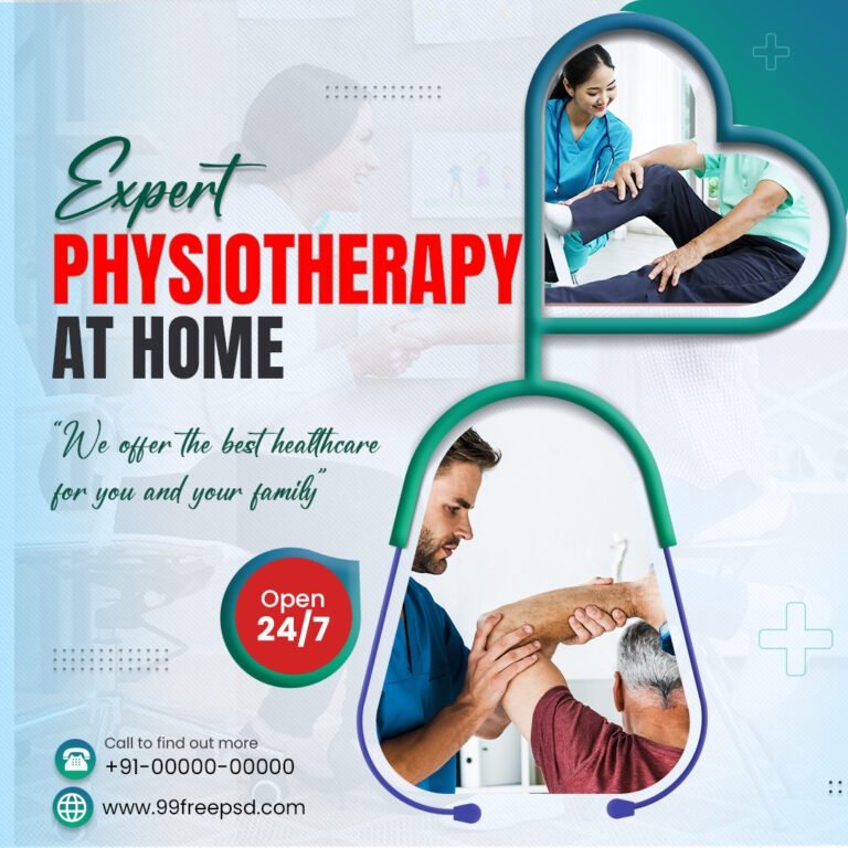 Physiotherapy At Home Banner PSD Template Free Download