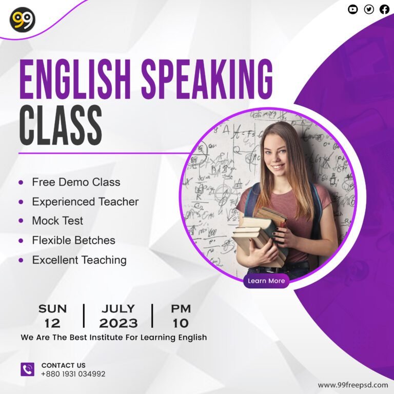 English speaking classes IELTS banner design