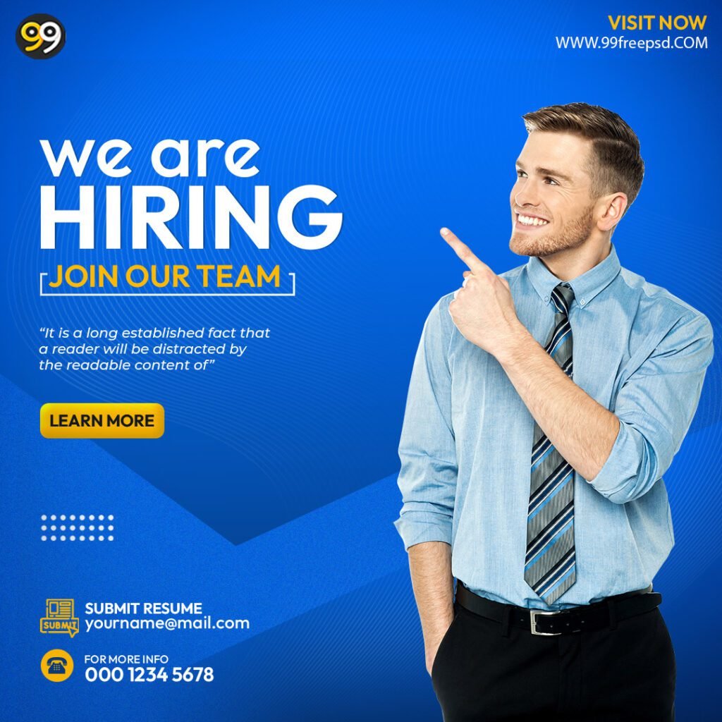 Graphic Designer Now Hiring Banner PSD Template Free Download