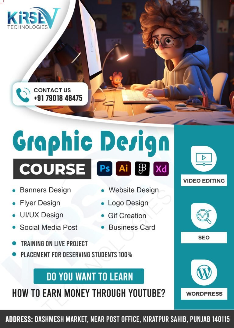 Graphic Designing Course Banner PSD Free Download 99freepsd