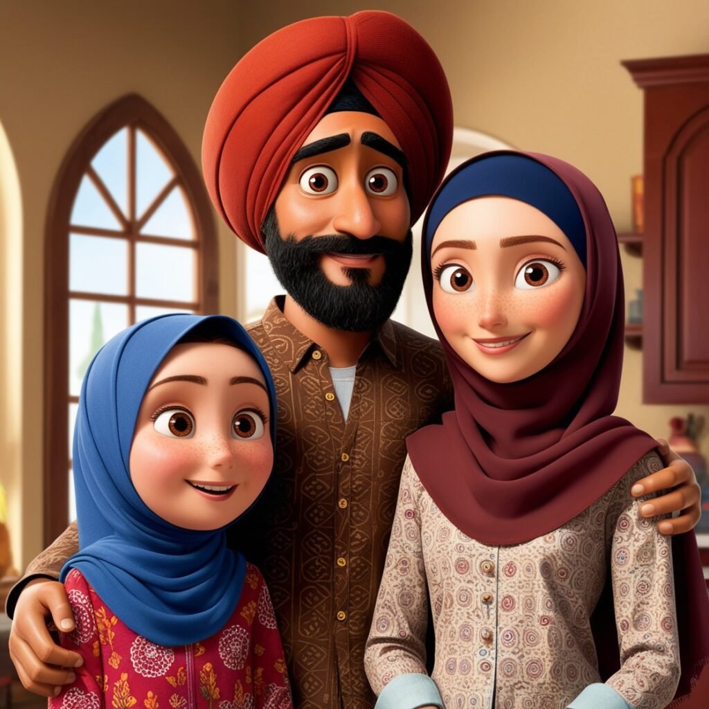 Turban Boy and Girl Family Love Image Free Download