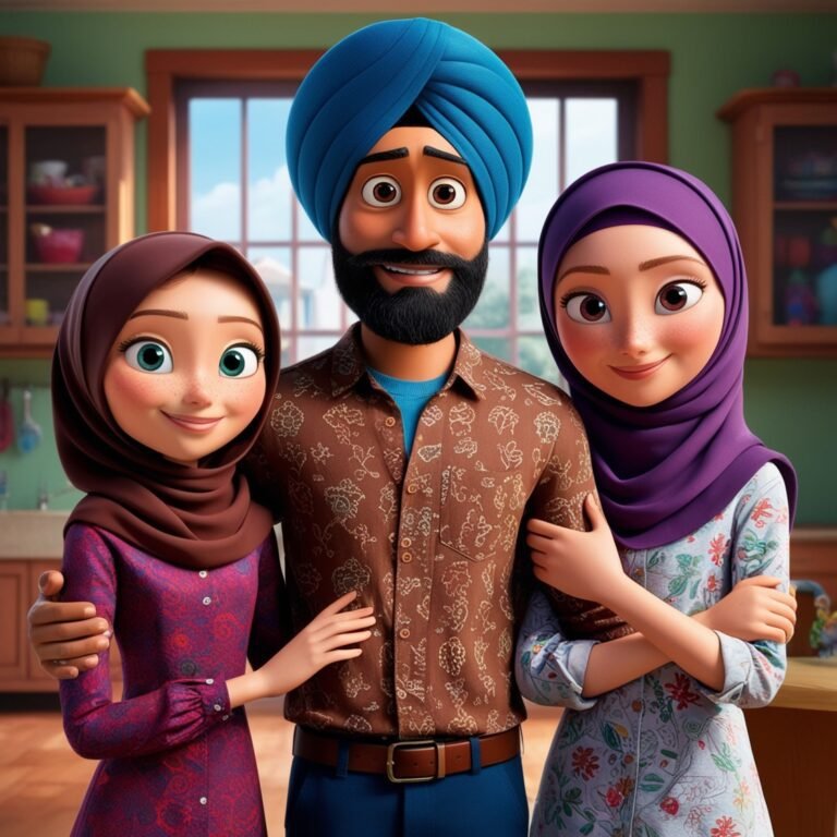 Turban Boy and Girl Family Love Image Free Download