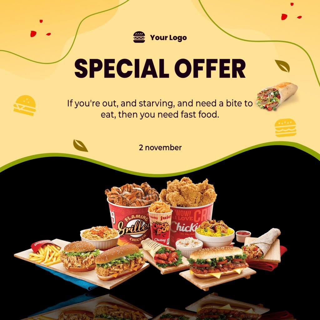 Free Delicious Asian fast Food Social Media Template PSD-1